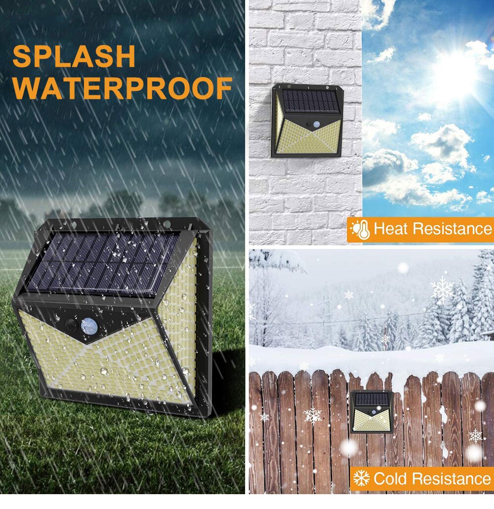 350 LED Outdoor Super Bright Solar Light IP65 Waterproof PIR Motion Sensor Street Light 3 Modes Garden Wall Lamp Night Lamp