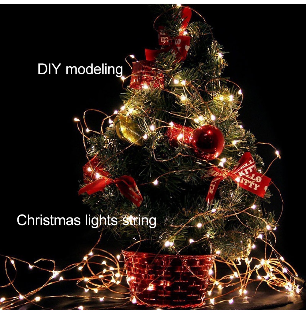 New Year Christmas Decoration lamp Copper Wire Led Garland Fairy Light String With Remote Control For Indoor Home Lights