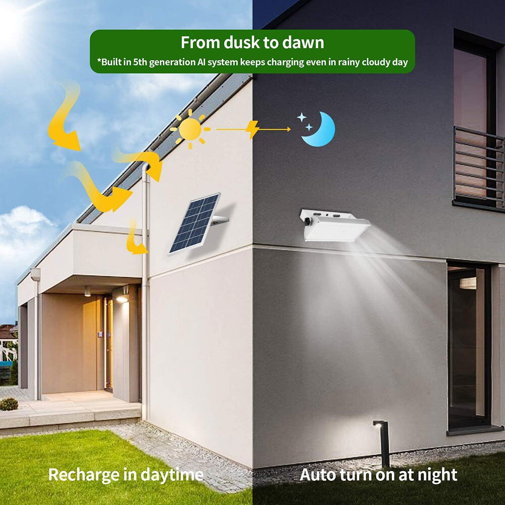 12W Solar Split Wall Light PIR Motion Senso Outdoors Solar Garden Light Waterproof Remote Indoor Outdoor Lighting Wall Lamp