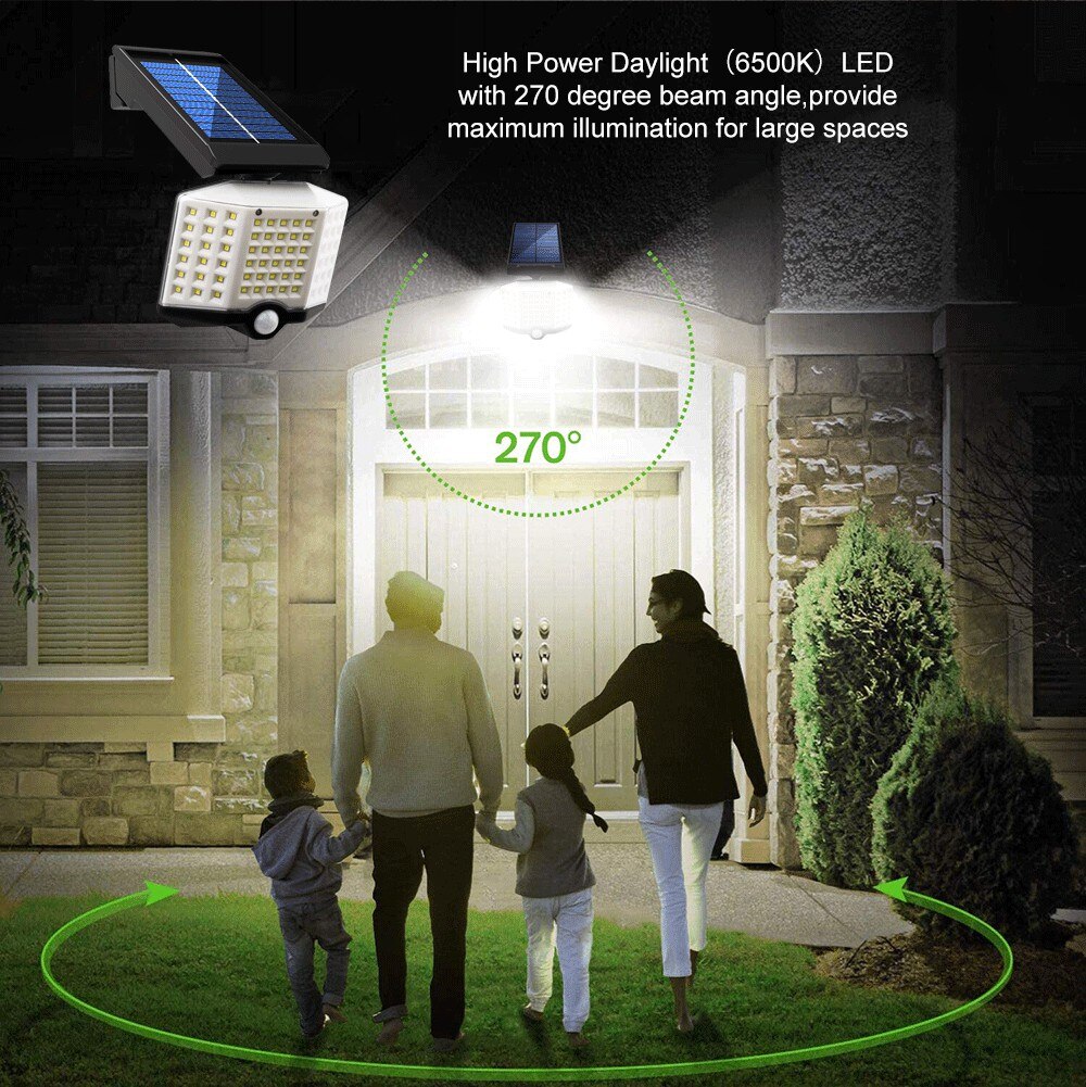 66 LED/COB Super Bright Solar Light Outdoor PIR Motion Sensor Street Light Solar Powered IP65 Waterproof Lamp for Garage Garden