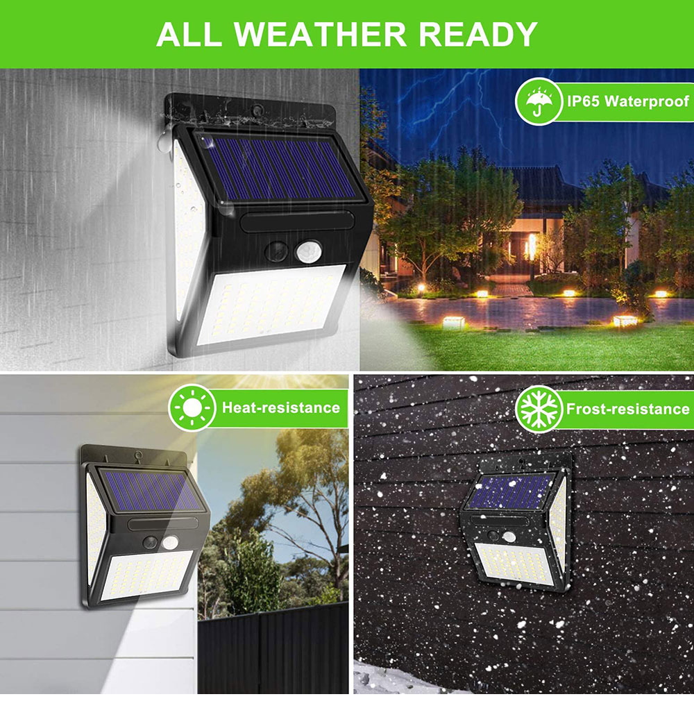 144 LED Outdoor Solar Lamp Motion Sensor Garden Decoration Light IP65 Waterproof Solar Wall Lights for Garage Courtyard