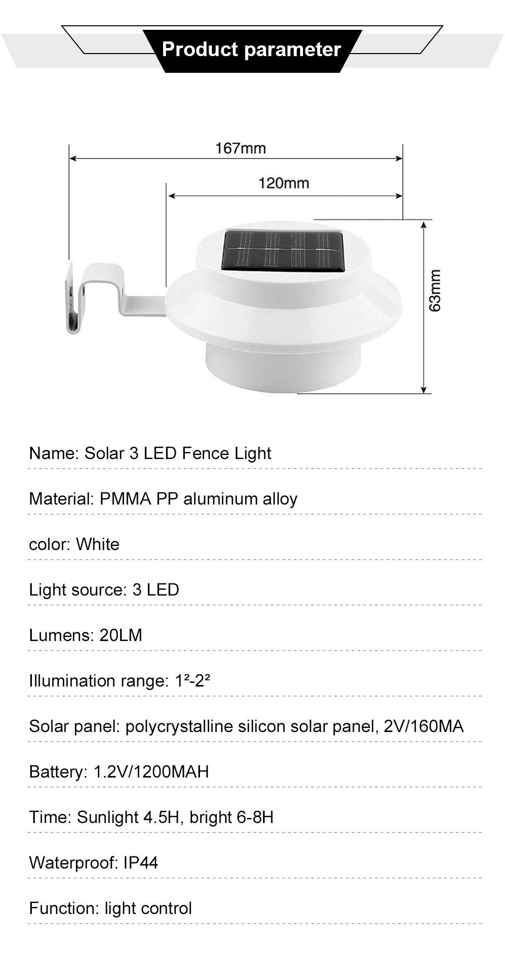 Outdoor PIR Motion Sensing Solar Light Fence IP44 Waterproof Night Light For Garden Decoration Gate Fence Wall Courtyard Cottage