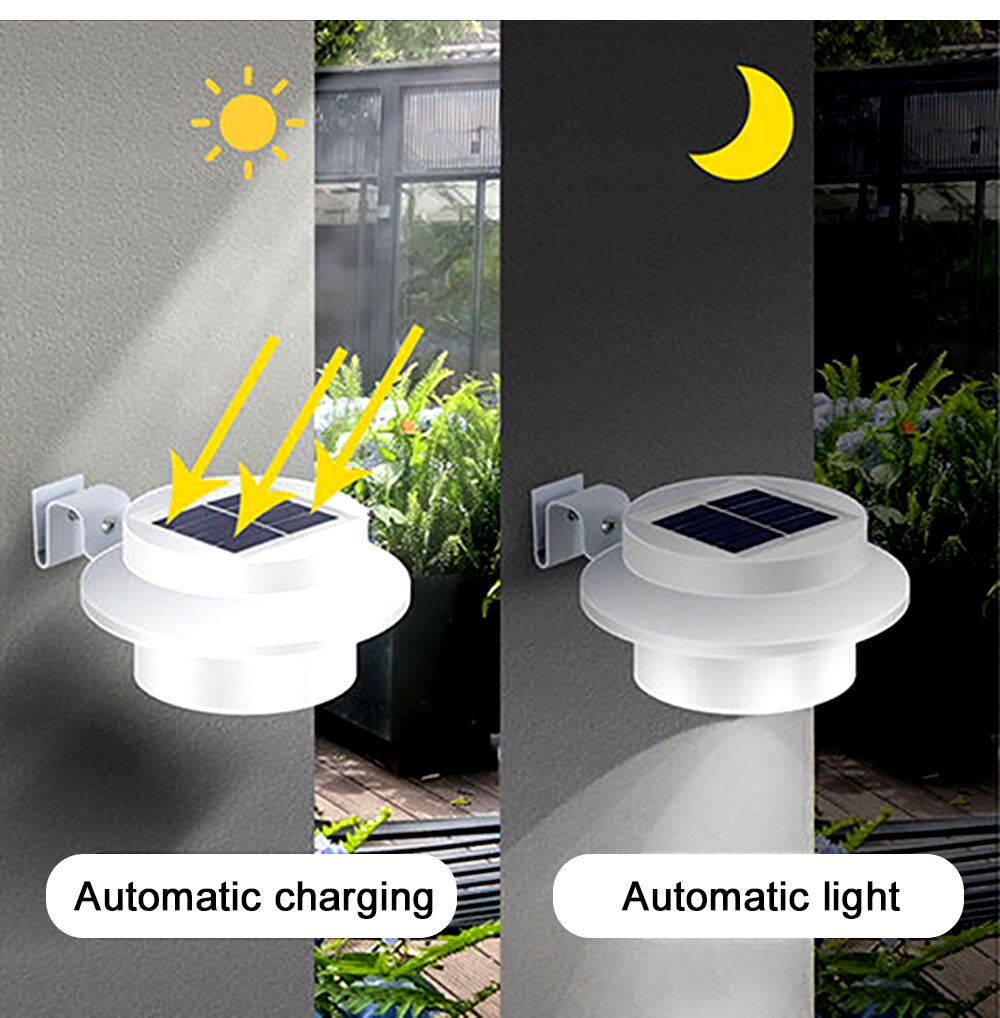 Outdoor PIR Motion Sensing Solar Light Fence IP44 Waterproof Night Light For Garden Decoration Gate Fence Wall Courtyard Cottage