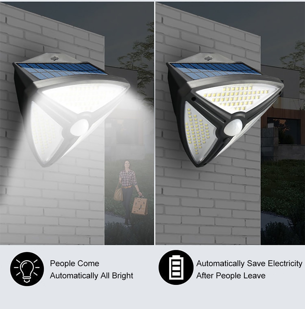 138 LED Super Bright Outdoor Solar Lamp PIR Motion Sensor 3 Modes Waterproof Wall light Solar Powered Garden Decoration Lights