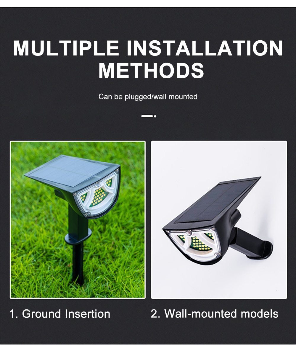 43 LED RGB Outdoor Solar Lights Intelligent Light Control Taillight Design Solar Lawn Landscape Lamp Waterproof Garden Wall Lamp