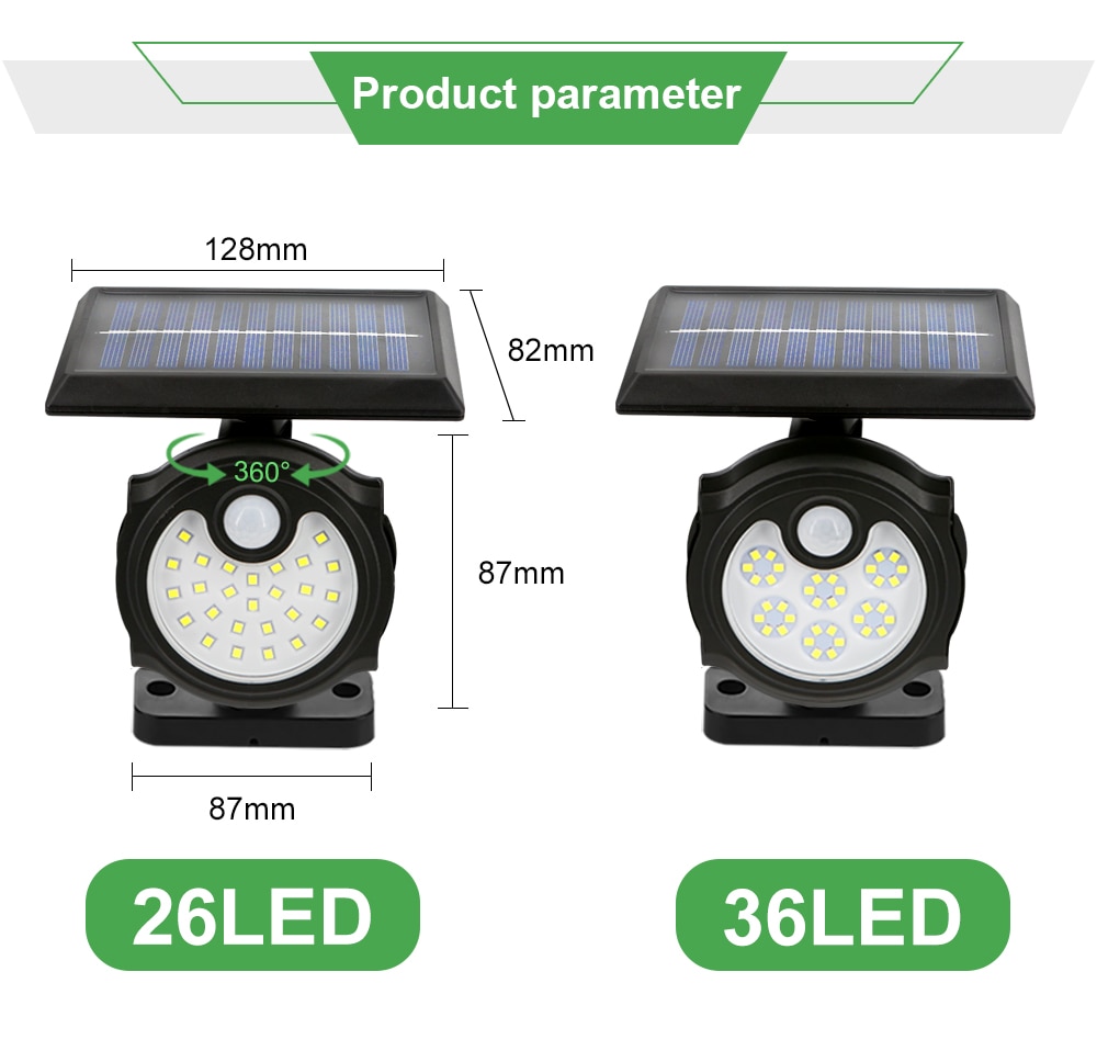 LED Outdoor Solar Lamp Multiple Heads Lighting Lawn Ground Light Motion Sensor Human Induction 3 Modes Spotlights Garden Lights