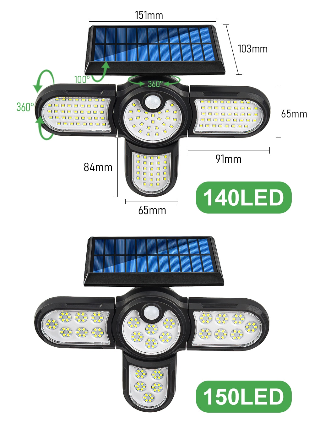 LED Outdoor Solar Lamp Multiple Heads Lighting Lawn Ground Light Motion Sensor Human Induction 3 Modes Spotlights Garden Lights