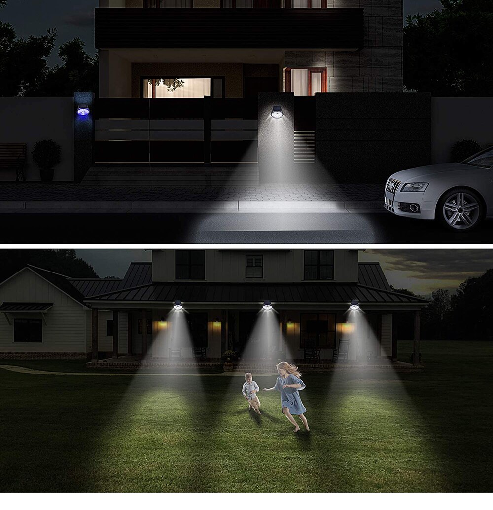 PIR Motion Sensor Solar Spotlights Outdoor Solar Landscape Lights IP65 Waterproof Adjustable Wall Lamp For Garden Driveway Pool
