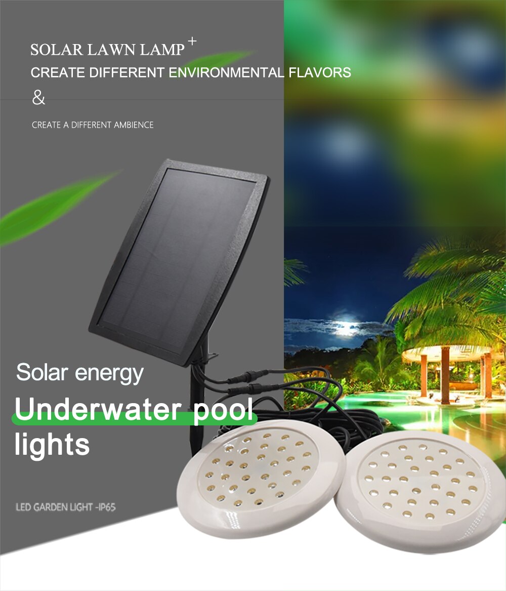 1-To-4 RGB Outdoor Solar Underwater Pond Lights LED IP68 Waterproof Submersible Projection Lamp For Swimming Pool Fish Pond Lawn
