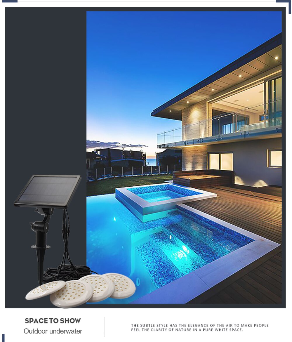 1-To-4 RGB Outdoor Solar Underwater Pond Lights LED IP68 Waterproof Submersible Projection Lamp For Swimming Pool Fish Pond Lawn
