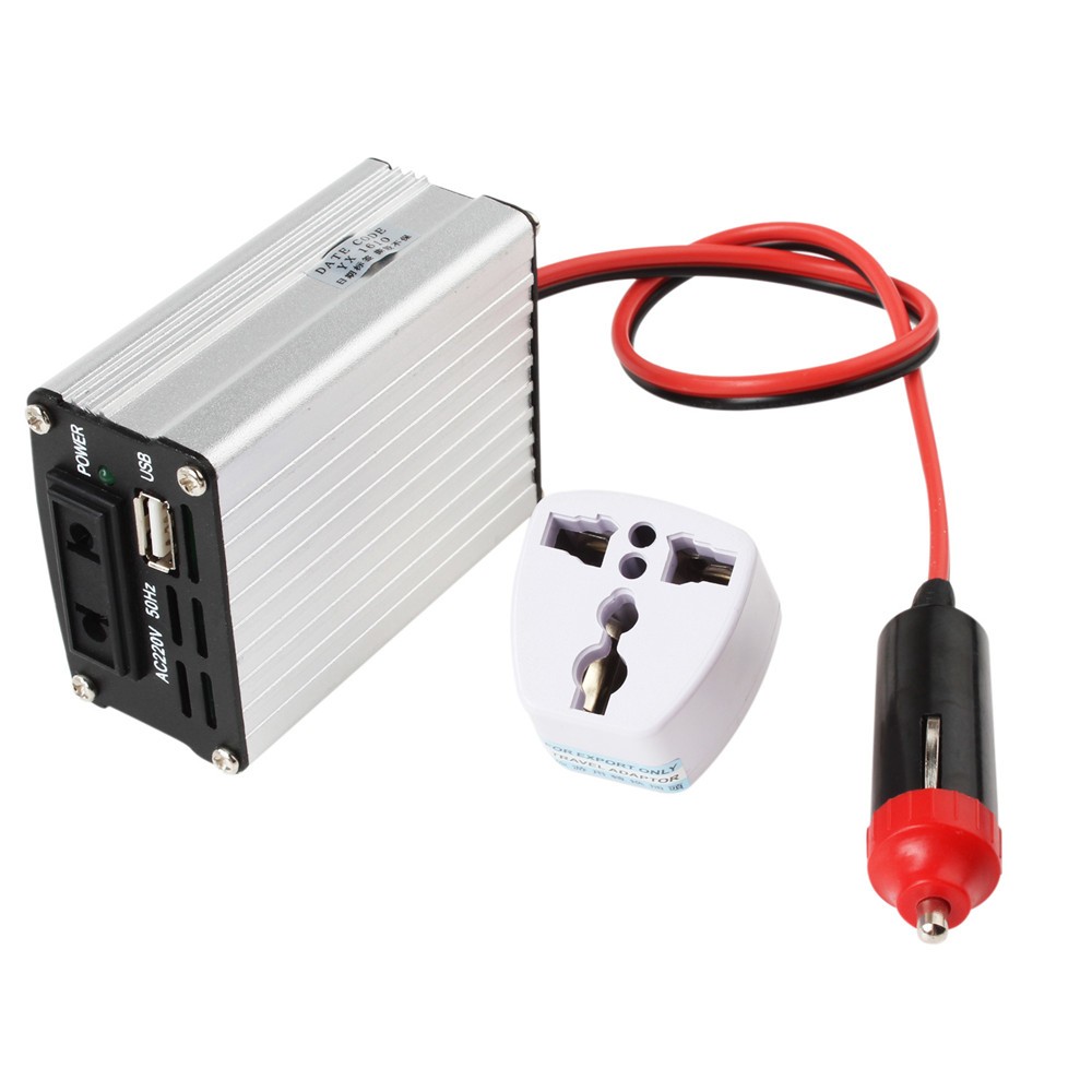 DC 12V to AC 220V 200W Power Adpater Car Auto Automatic Thermal Shutdown Car Power Inverter Adapter Convert USB 5V