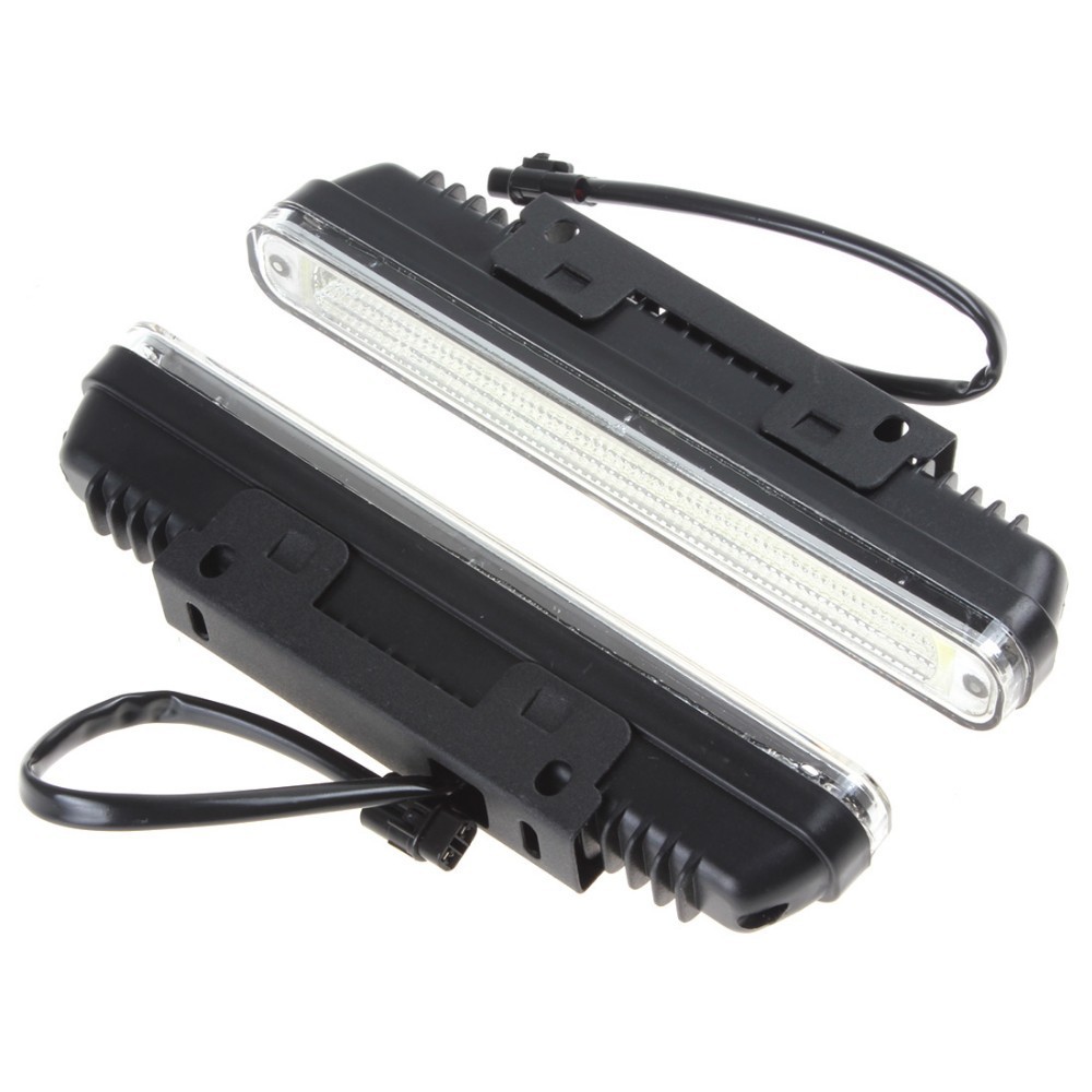 2 x 20cm COB LED Vehicles Car Daytime Running Light DRL With Installation Bracket Super White Light Warning Security Lamp