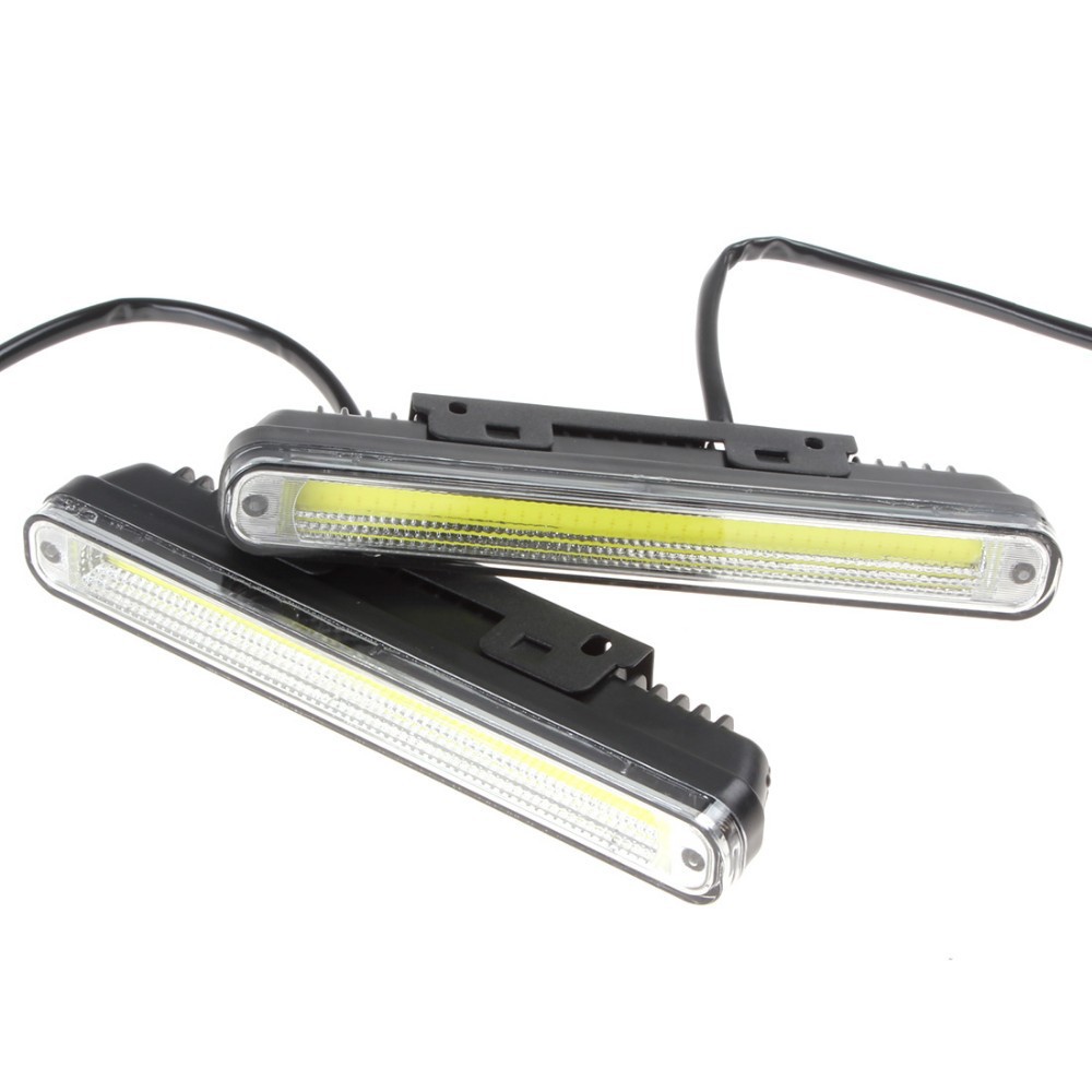 2 x 20cm COB LED Vehicles Car Daytime Running Light DRL With Installation Bracket Super White Light Warning Security Lamp