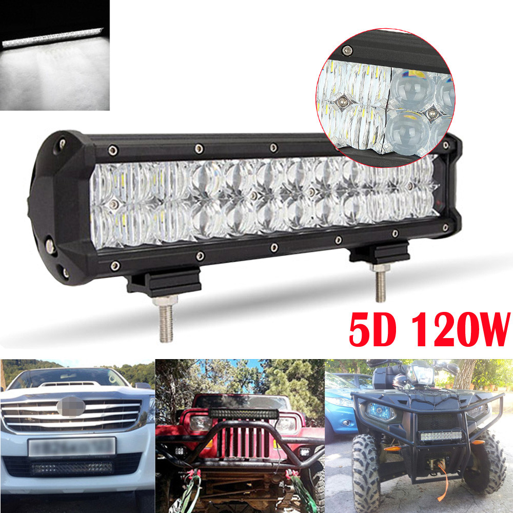 120W 12inch Led Chips Light Bar 5D Auto SUV Combo for Vehicle Driving Led Lamp Bar For Truck SUV Boat ATV Car Work Lights