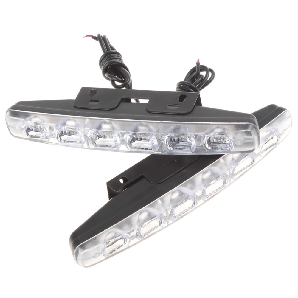 2x DC 12V 6 x LEDs LED Daytime Running Light Waterproof Car DRL Lamp For Vehicles Security Lighting