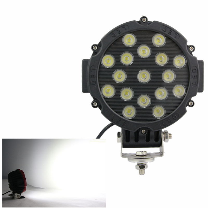 51W LED Work Light Bulbs Spot Flood Combo Beam For Driving Fog Lights Led Car Lights SUV Car Used 12v 24v led lamp led headlight