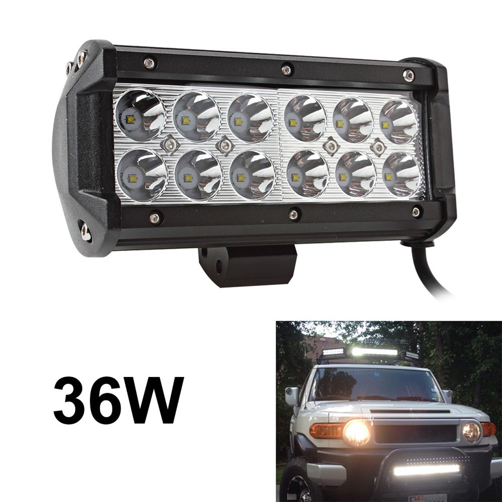 3PCS 12V 36W 7Inch 2520LM Waterproof LED Work Light for Motorcycle Tractor Boat 4WD Offroad SUV ATV