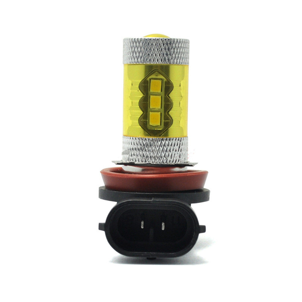 Multi function High Brightness Energy Saving 2x 80w High Power LED Fog Light H8 H11 4300K Yellow 2323 Driving Bulbs