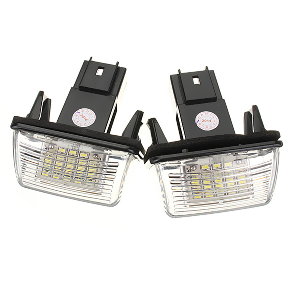 2PCS High Brightness Low Power White 18 LEDs License Number Plate Light For Peugeot Citroen
