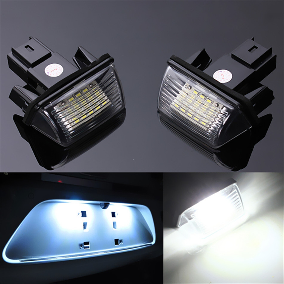 2PCS High Brightness Low Power White 18 LEDs License Number Plate Light For Peugeot Citroen