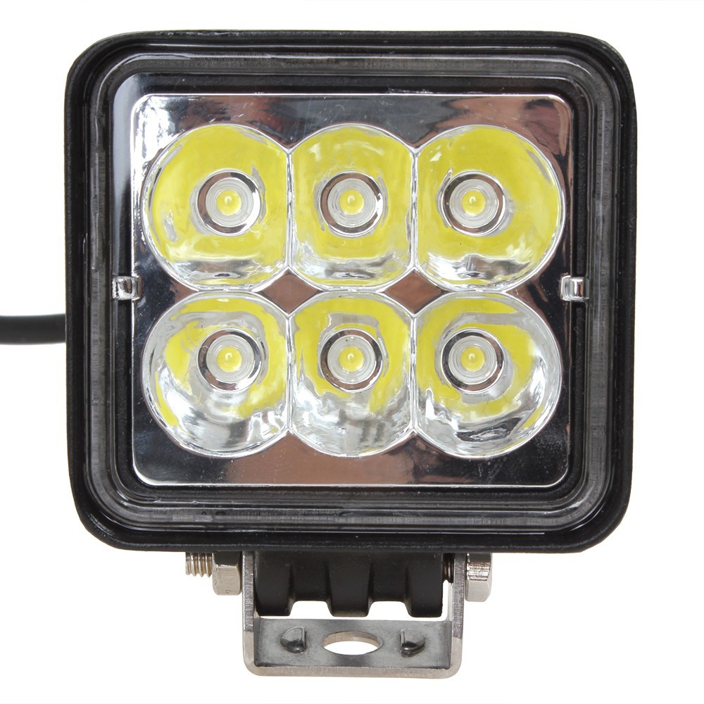 1Pair 3 Inch 12V 24V 1530LM LED Car Work Light 18W Waterproof Square for Motorcycle Tractor Boat 4WD Offroad SUV ATV
