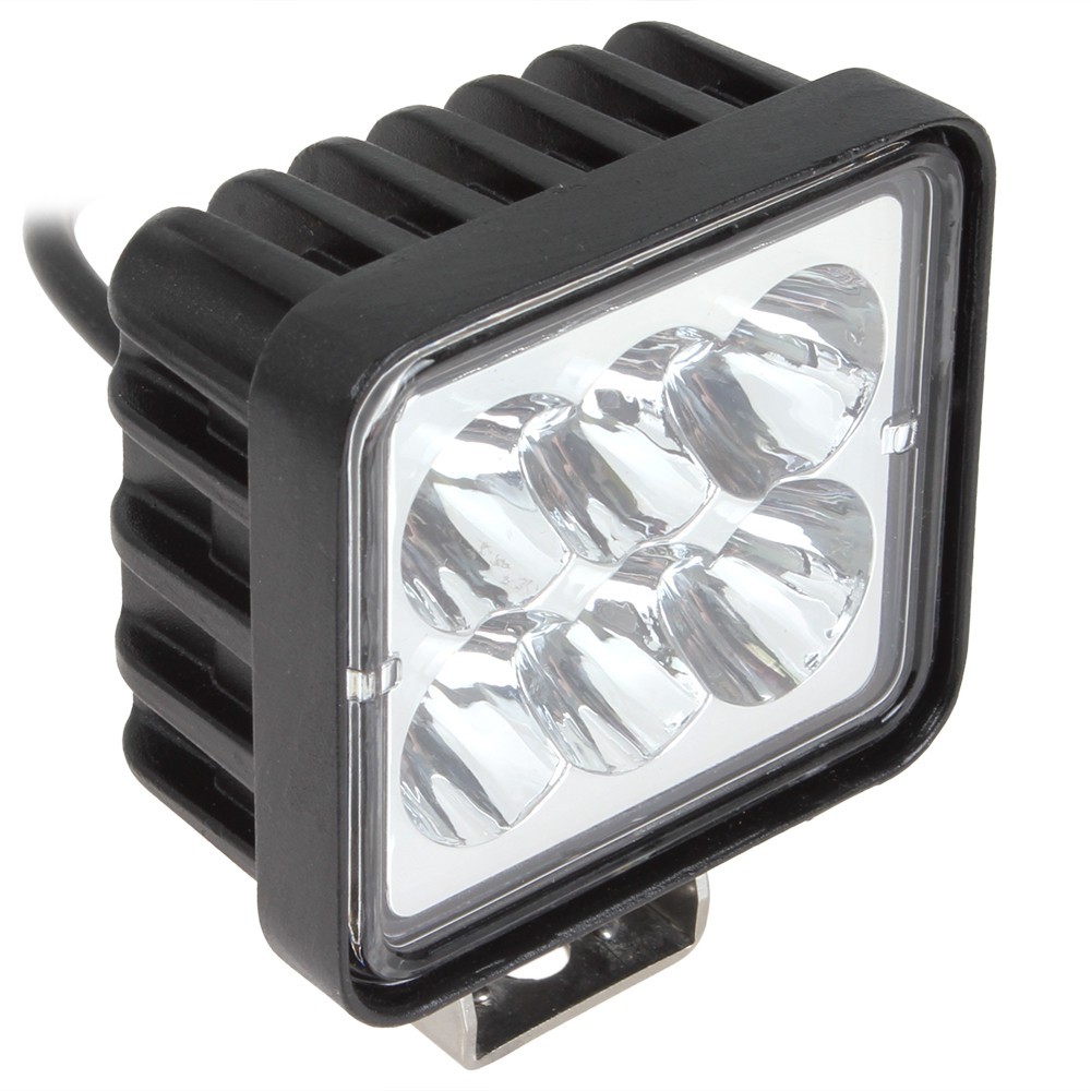 1Pair 3 Inch 12V 24V 1530LM LED Car Work Light 18W Waterproof Square for Motorcycle Tractor Boat 4WD Offroad SUV ATV