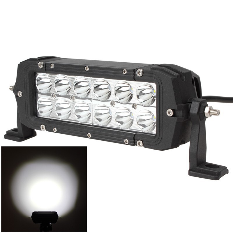 Black 7 36W Led Work Light Bar Spot Beam for Indicators Motorcycle Driving Offroad Boar Car Tractor Truck SUV ATV 12V IP67