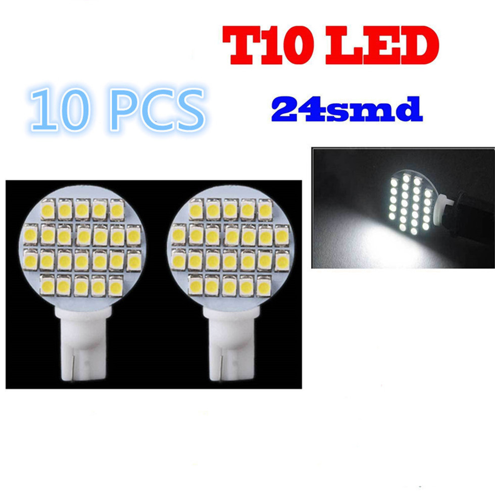 Multi function High Brightness Energy Saving White 10x 12V 24 SMD T10 921 194 RV Trailer Interior LED Light Bulbs