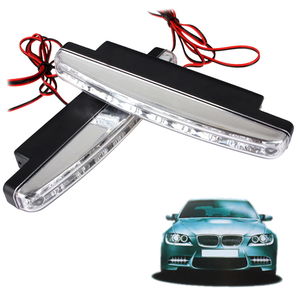 5pairs 8 LED Universal Auto Car DRL LED Daytime Running Light Auxiliary Lamp High Power with Super White Light