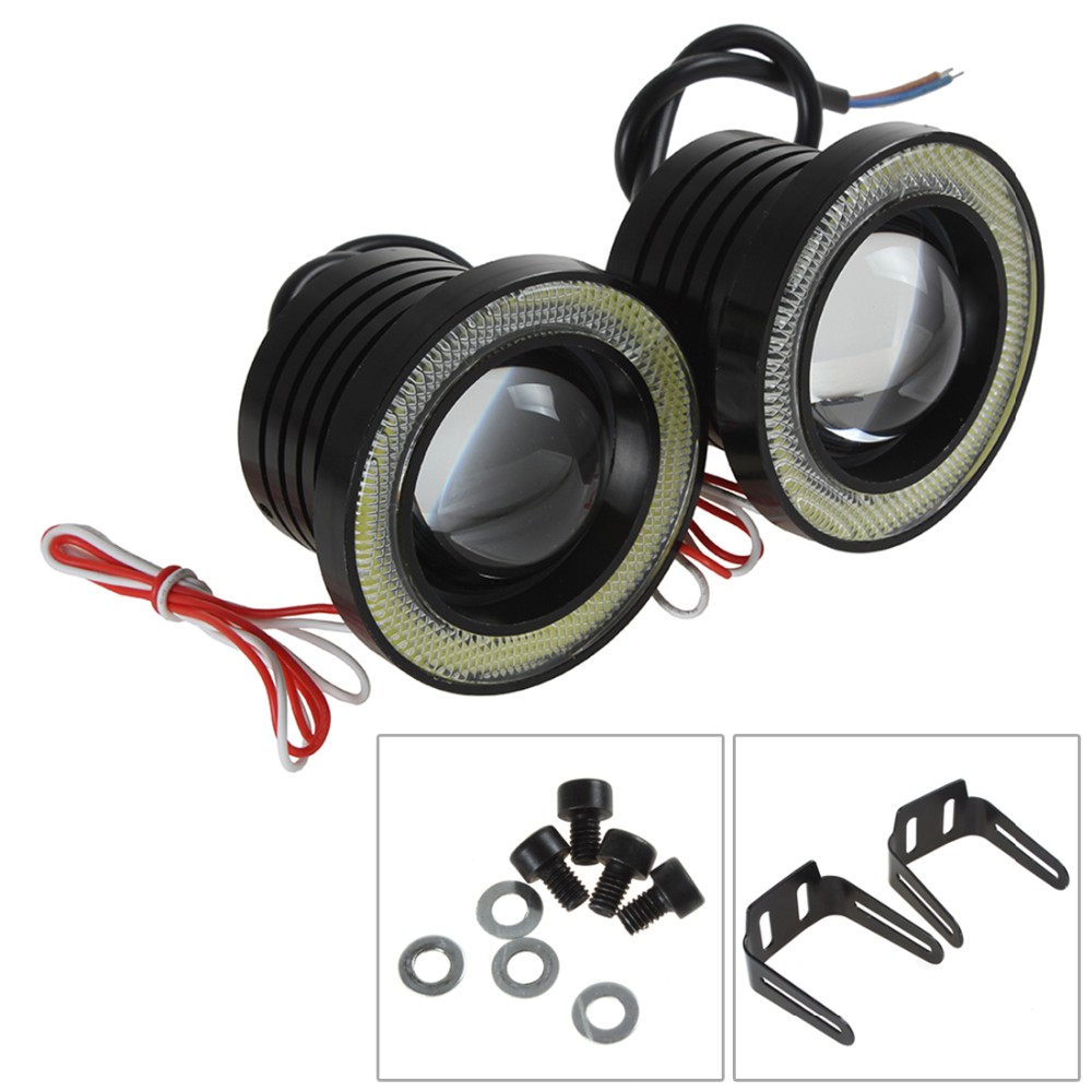 1 Pair 3.5 30W 1800LM DC 12V 24V LED COB Fog Light Vehicle Car LED Angel Eyes Light Lamp