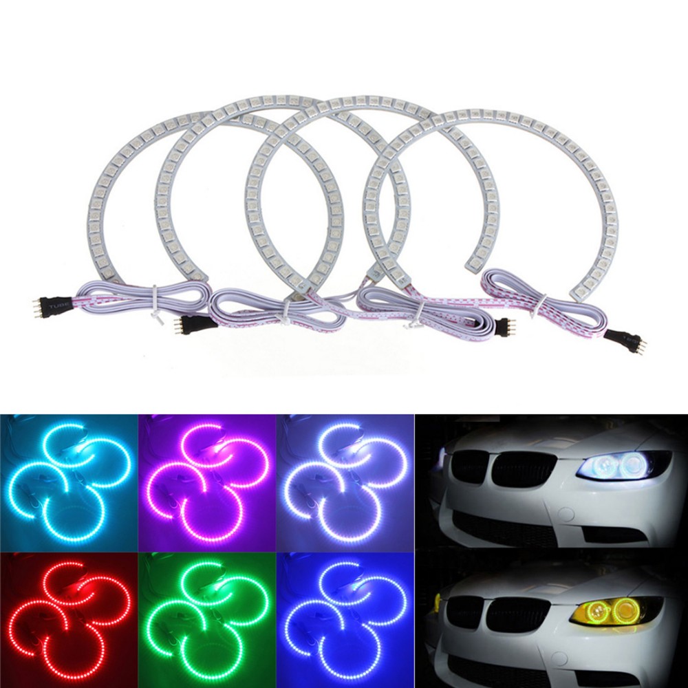 4Pcs RGB Colorful 5050 SMD 42LEDs LED Angel Eyes Light Halo Ring Lamp LED Car Light For E36 E38 E39 E46 M3