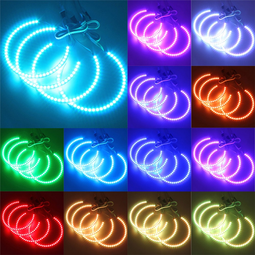 4Pcs RGB Colorful 5050 SMD 42LEDs LED Angel Eyes Light Halo Ring Lamp LED Car Light For E36 E38 E39 E46 M3