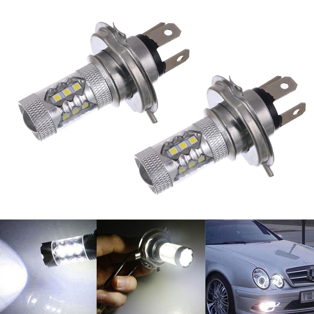 2 X H4 9003 HB2 80W Easy Installation High Power LED Fog Light Bulb High Low Beam Headlight 1500LM