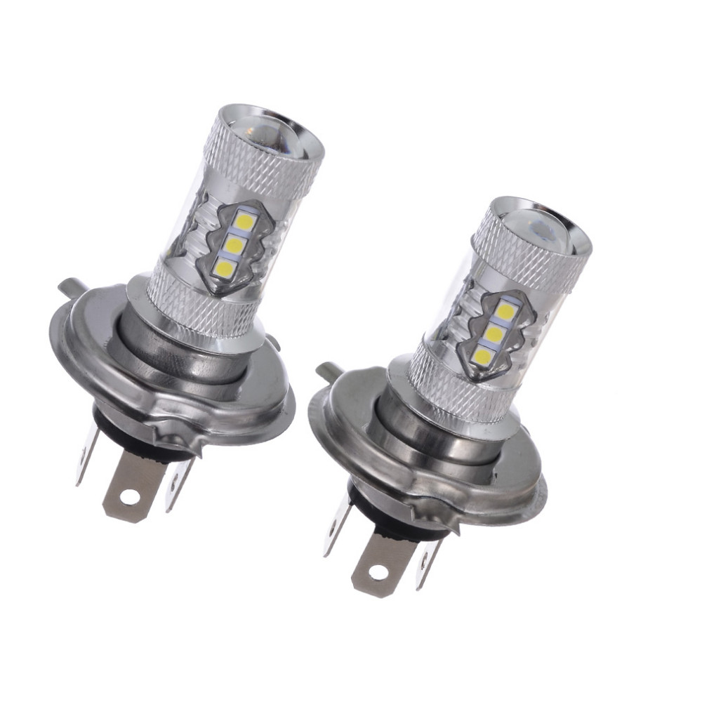 2 X H4 9003 HB2 80W Easy Installation High Power LED Fog Light Bulb High Low Beam Headlight 1500LM