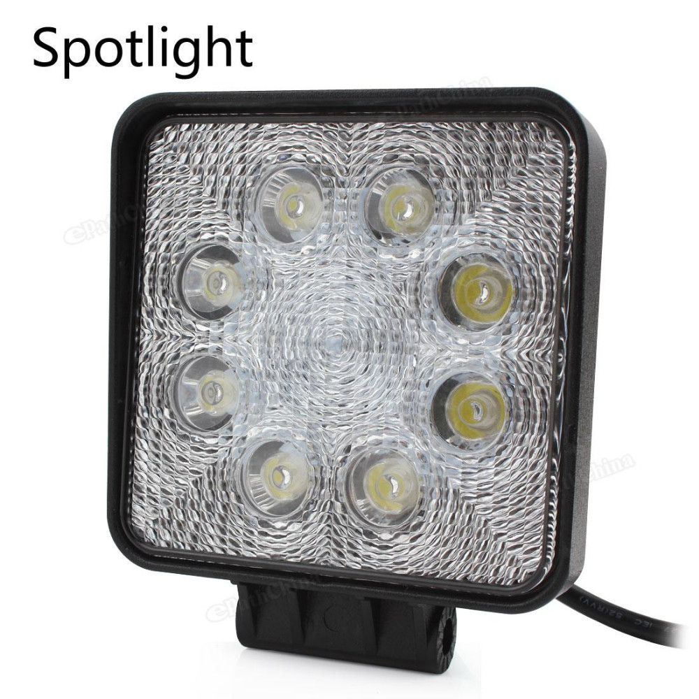 4 Inch 12V 24V 1600LM 24W Waterproof Square LED Work Light for Motorcycle Tractor Boat 4WD Offroad SUV ATV