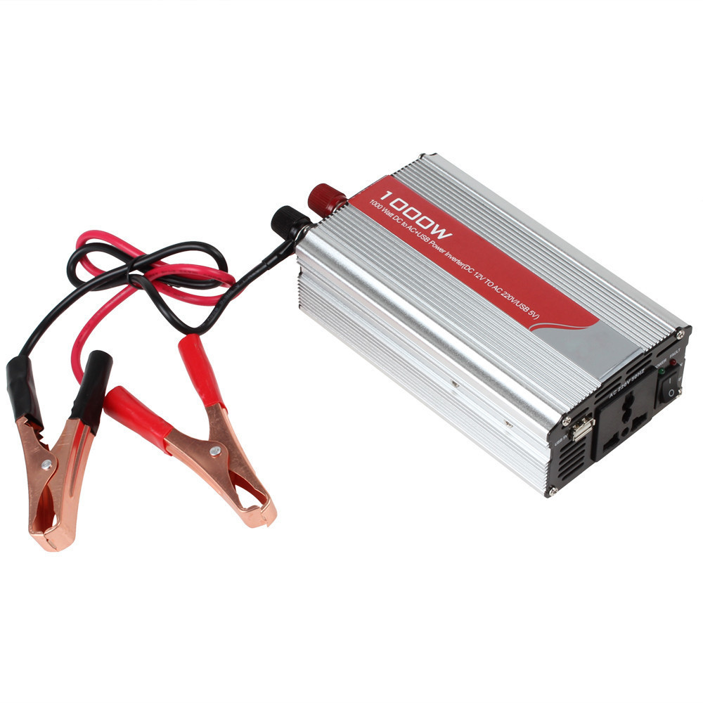 DC 12V to AC 220V 1000W Power Adpater Car Auto Automatic Thermal Shutdown Car Power Inverter Adapter Convert USB 5V