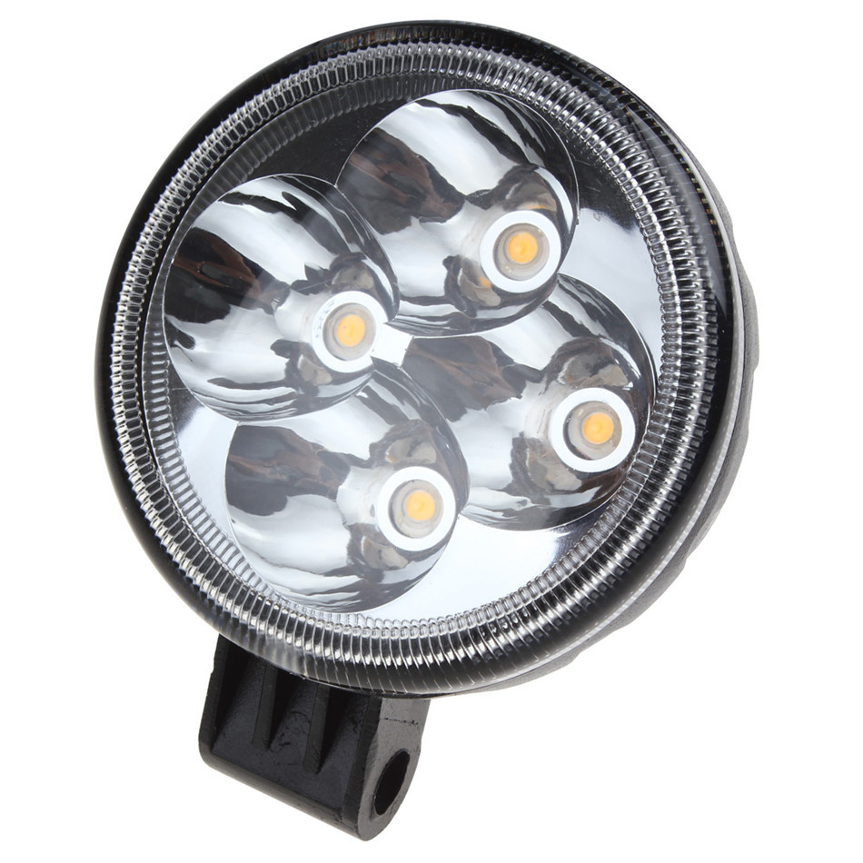 Universal 3 X 2 Inch Waterproof Rounded 12W Yellow LED Light Working Lamp for Automobile SUV Truck Lorry Motorcycle