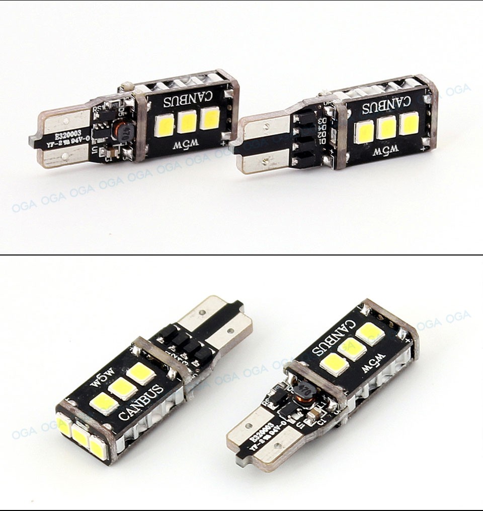 OGA 2 PCS High Power Canbus No Error SMD2835 T10 W5W 168 194 Car LED Clearance Door Reading License Plate Lamp Bulb