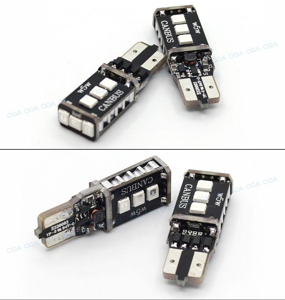 OGA 2 PCS High Power Canbus No Error SMD2835 T10 W5W 168 194 Car LED Clearance Door Reading License Plate Lamp Bulb