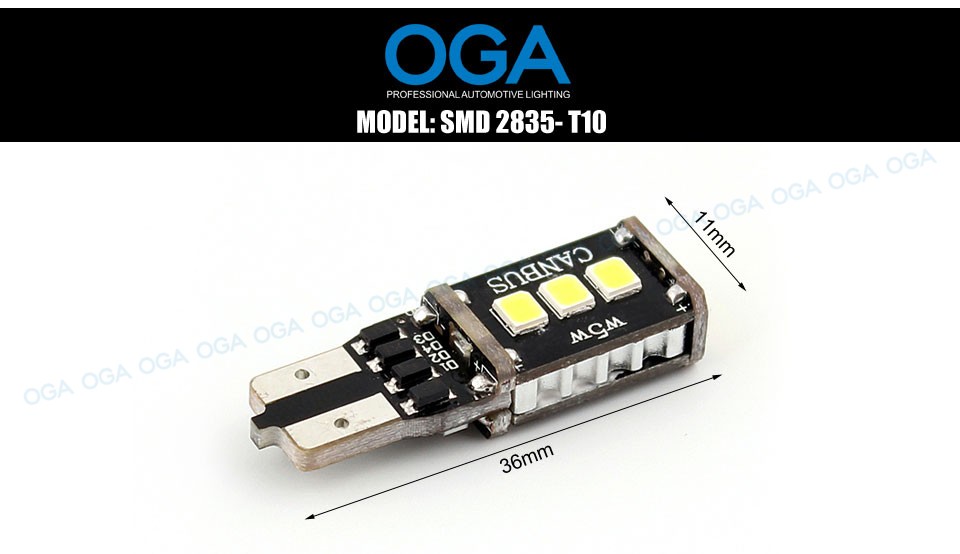 OGA 2 PCS High Power Canbus No Error SMD2835 T10 W5W 168 194 Car LED Clearance Door Reading License Plate Lamp Bulb