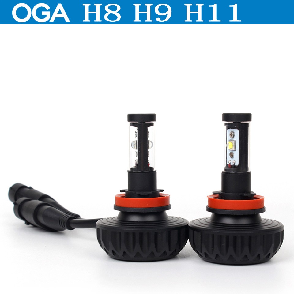 OGA 2PCS H8 H9 H11 LED Headlight Cree LED Chips Auto LED Headlamp Bulbs Car Auto Headlight Fog Driving Head Lights With 5 Colors