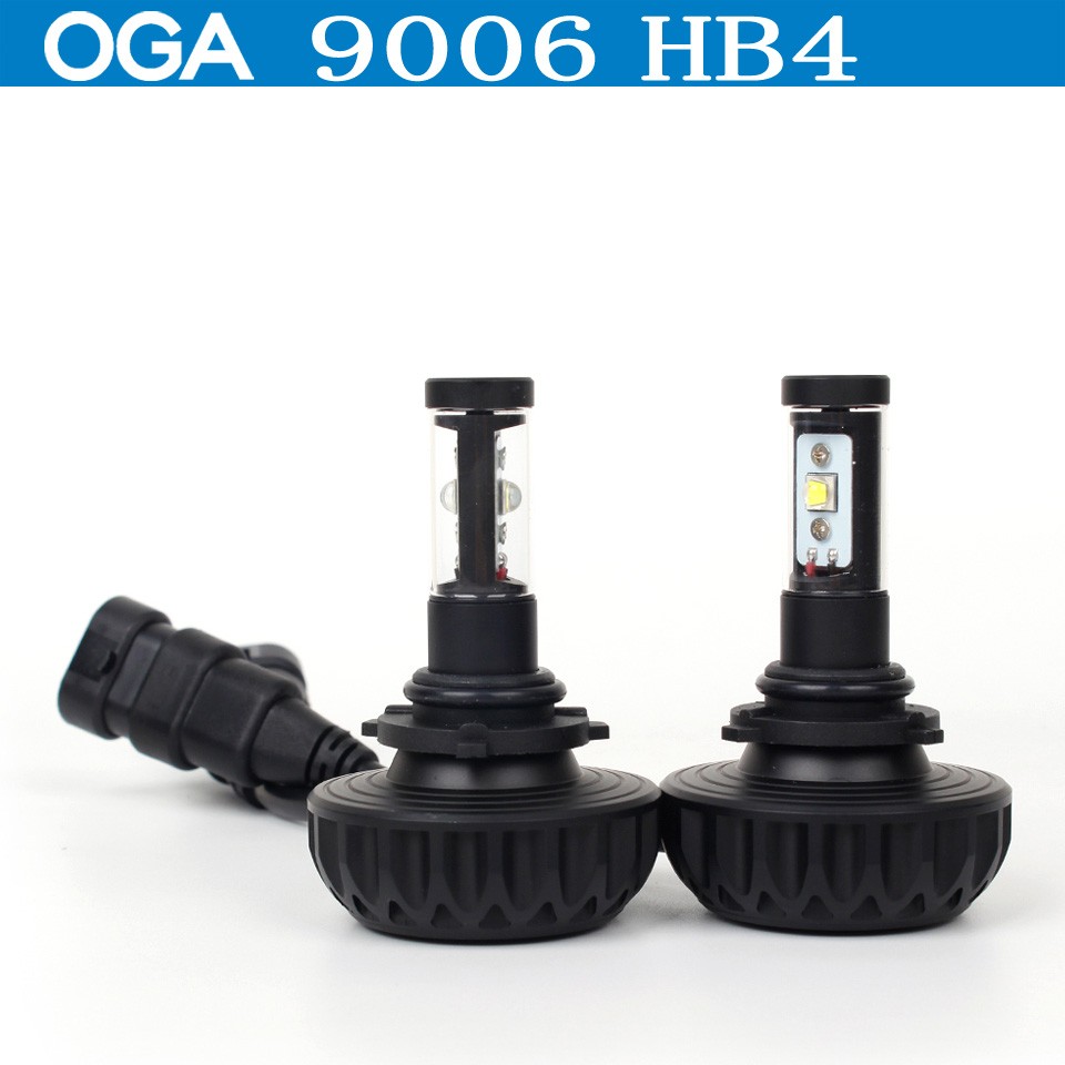 OGA 2PCS 9006 HB4 CREE LED chips Auto Front Light Fog Lamp Car Headlamp All In One Design With 5 Optional Colors Plug Play