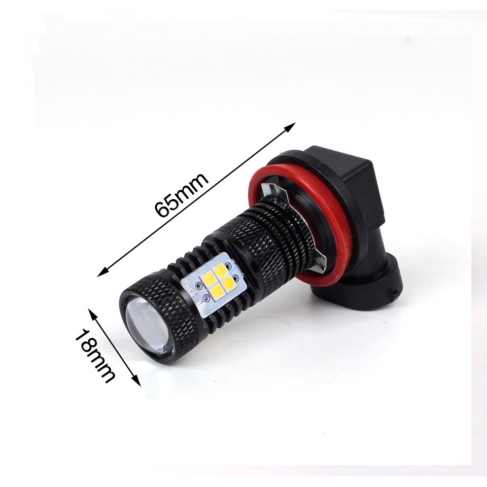 OGA 2PCS Extremity Bright SMD3030 6500K White Color H8 H9 H11 Car Auto Day Driving Fog Lights DRL Headlighit Lamp Bulb Led 12V