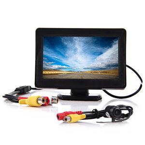 2 in 1 4.3 Inch TFT LCD Car Monitor with Night Vision Rear View Parking Reverse Backup CMOS CCD Camera for Reversing Record